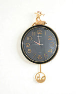 wall clock deer with pendulum black china "25x15"