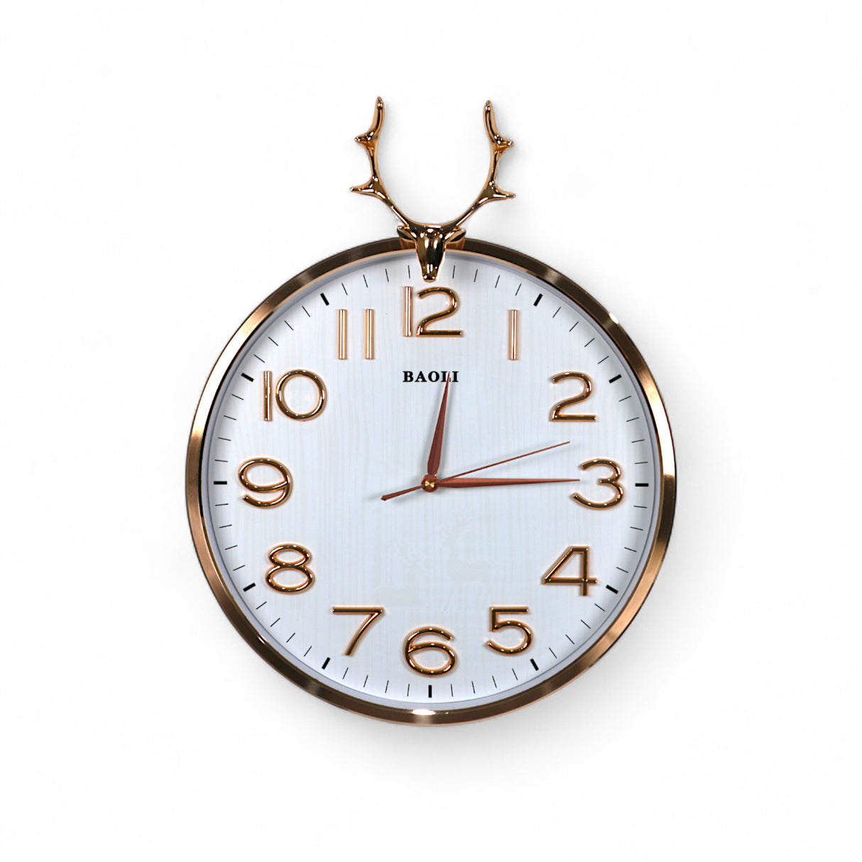 wall clock deer white 18"x14" china
