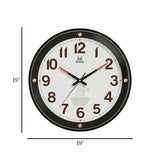 wall clock black & white 19"x19" china