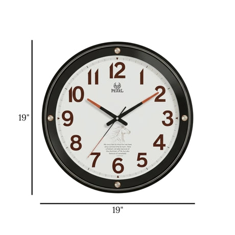 wall clock black & white 19"x19" china