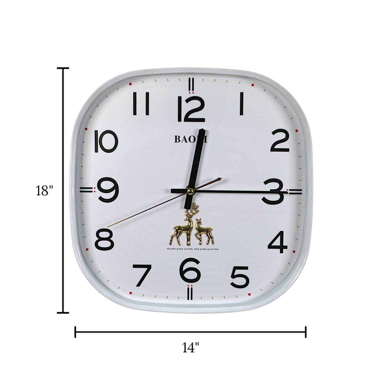 wall clock white square china 11.8"x11.8"