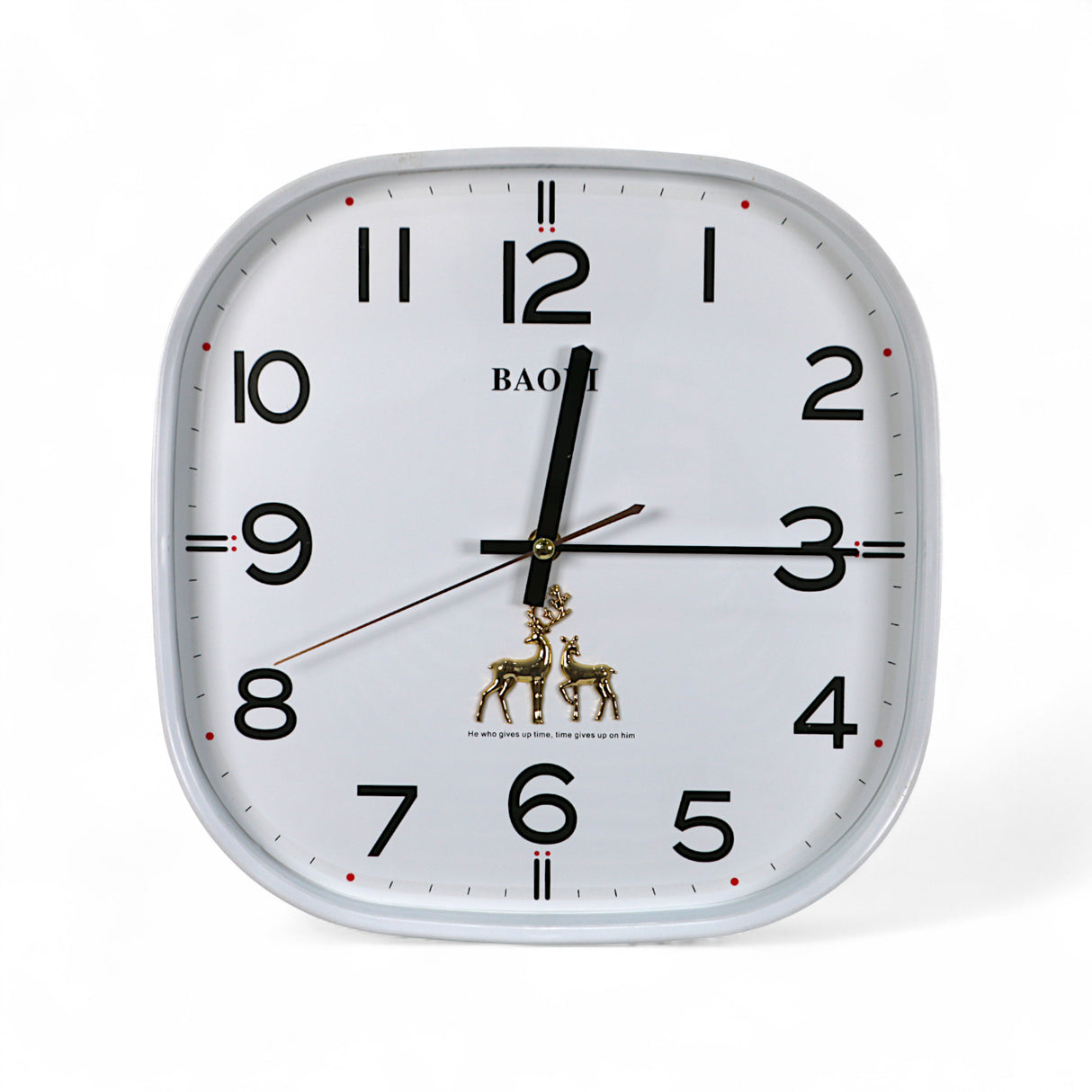 wall clock white square china 11.8"x11.8"