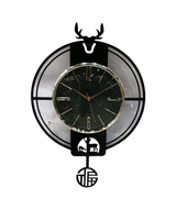 black acrylic wall clock with pendulum 23''x16'' china d477