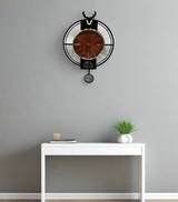 black acrylic wall clock with pendulum 23''x16'' china d477