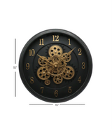 wall clock moving gear black 15'' china 8313a