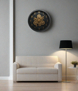 wall clock moving gear black 15'' china 8313a