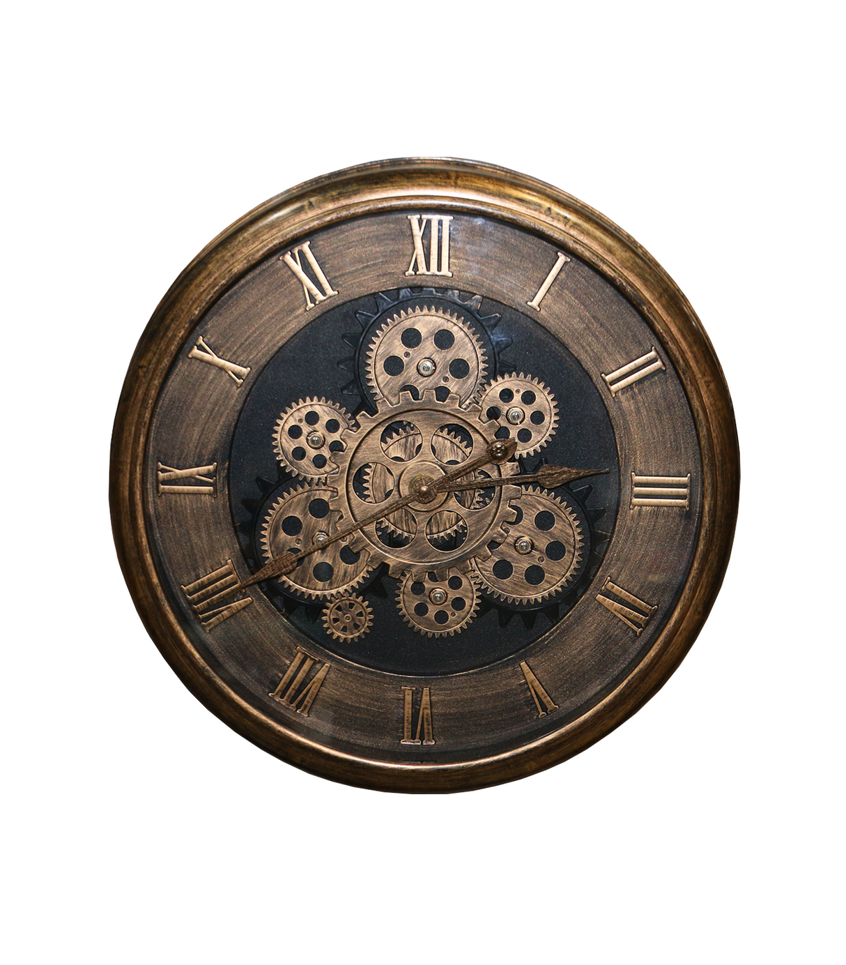 wall clock moving gear golden antique china