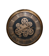 wall clock moving gear golden antique china