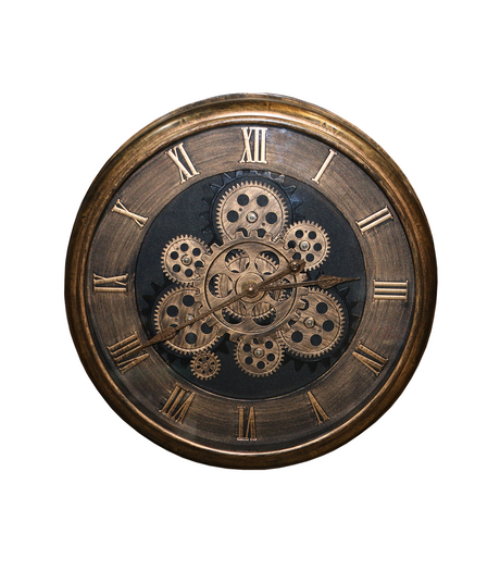 wall clock moving gear golden antique china