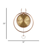 wall clock with pendulum golden 20''x14''china