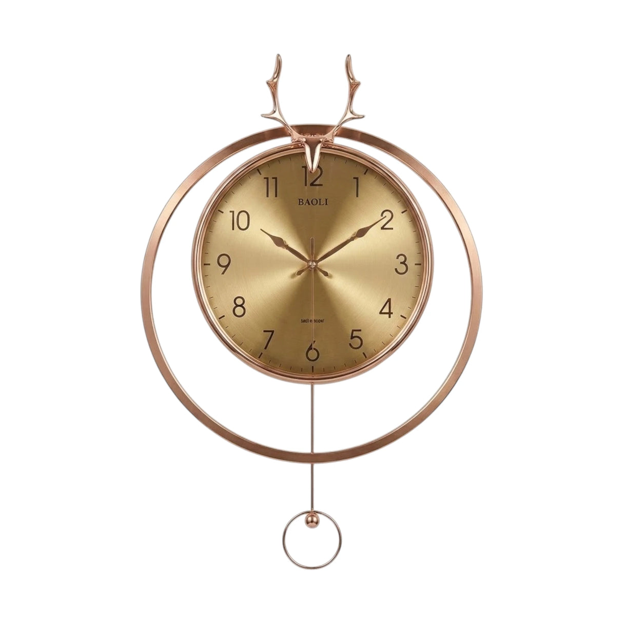wall clock with pendulum golden 20''x14''china
