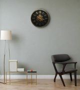 wall clock black moving gear 19'' china 8316a