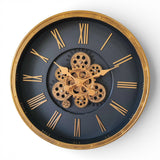wall clock black & golden china 19"x19"