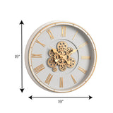 wall clock moving gear gray china 19x19
