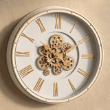 wall clock moving gear gray china 19x19