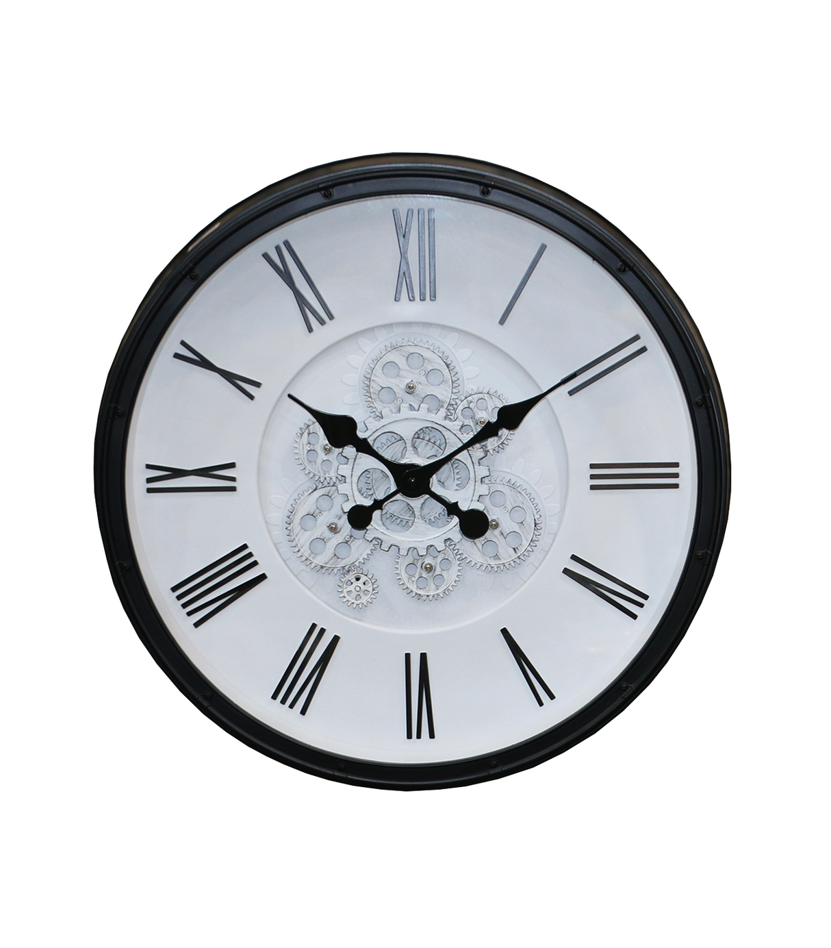 wall clock moving gear black china 19x19