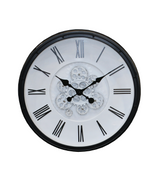 wall clock moving gear black china 19x19