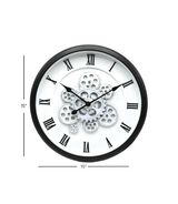 wall clock moving gear white & black 15'' china