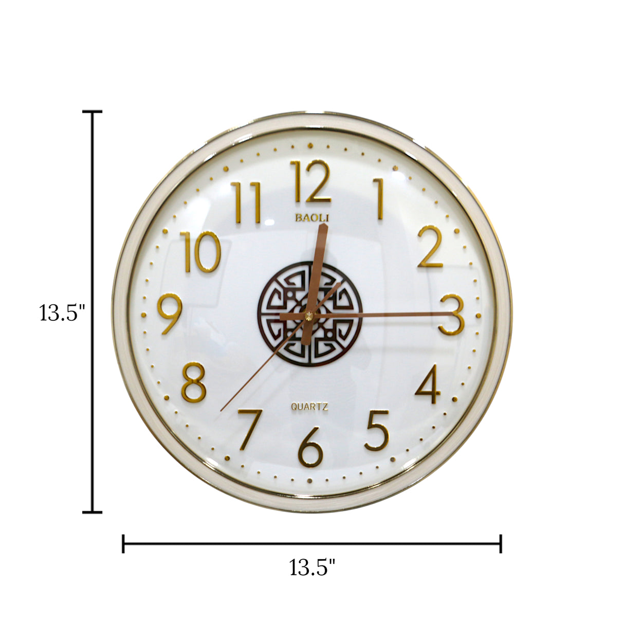 wall clock white 13.5''x13.5" china d709