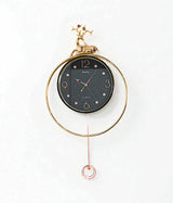 wall clock deer with pendulum black 28''x15.5'' china