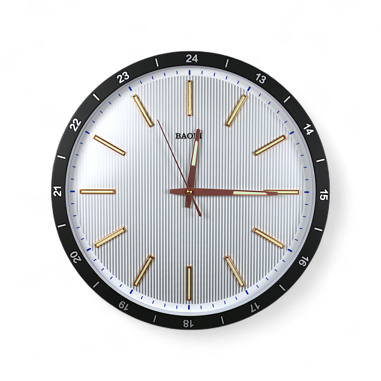 wall clock black & golden china 16"x16"