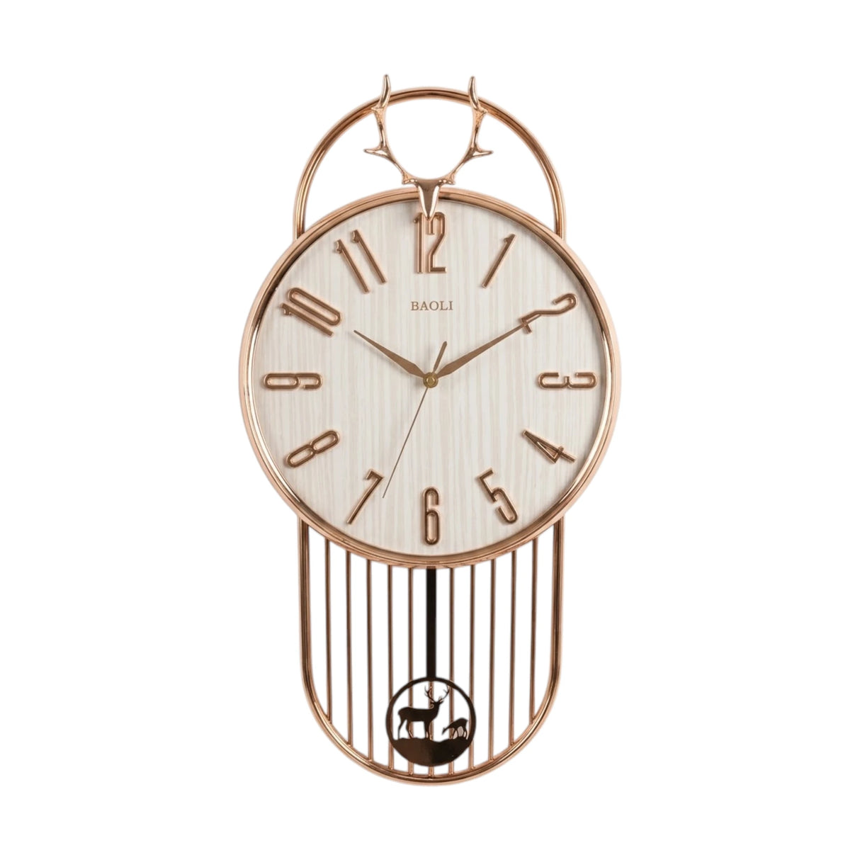 fancy wall clock with pendulum white 26''x12.5'' china