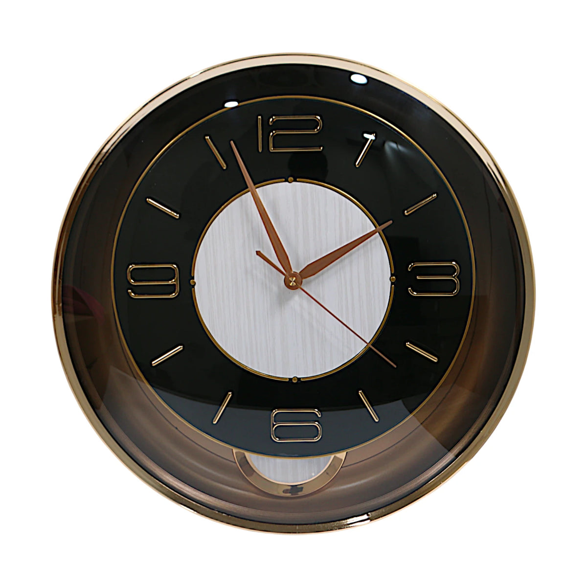wall clock with pendulum black & white15.5