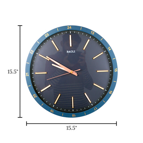 wall clock blue china 15.5"x15.5"