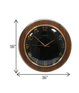 wall clock wood black 16"x16" china d511