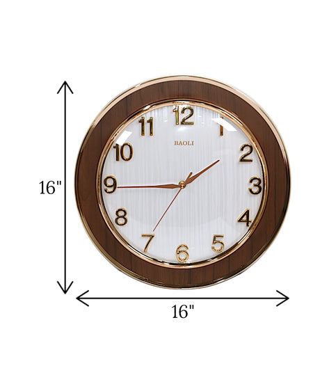 clock wood white 16"x16" china d511