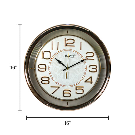 wall clock white 16"x16" china d787