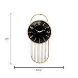 fancy wall clock black 26''x12.5'' china