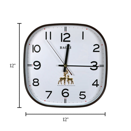 wall clock brown square china 11.8"x11.8"