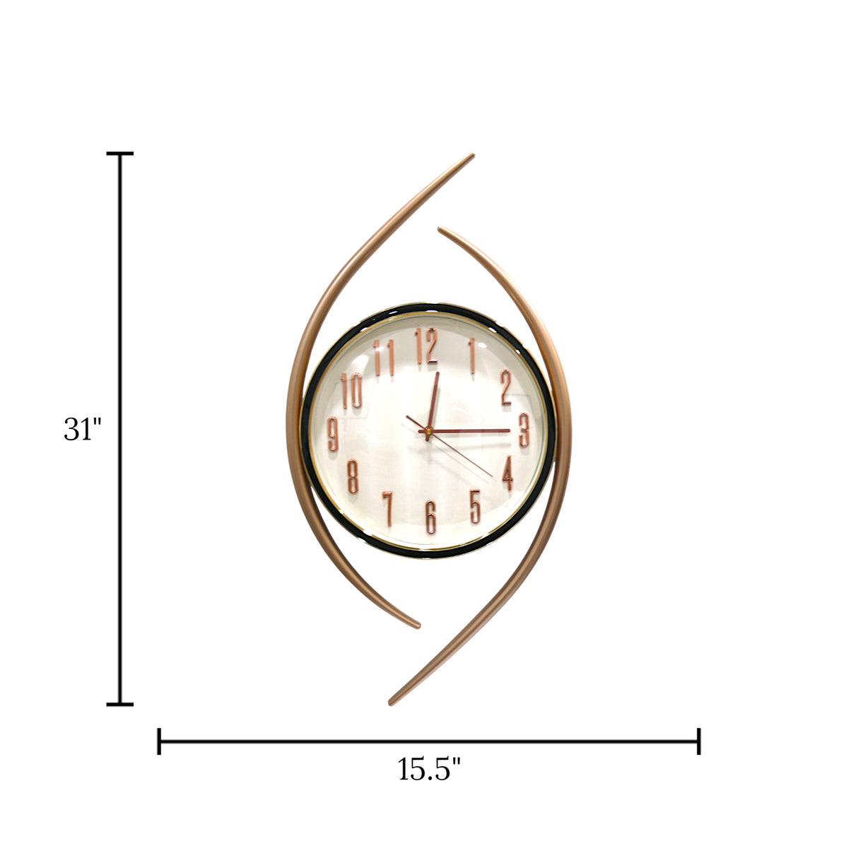 wall clock black china 31"x15.5"