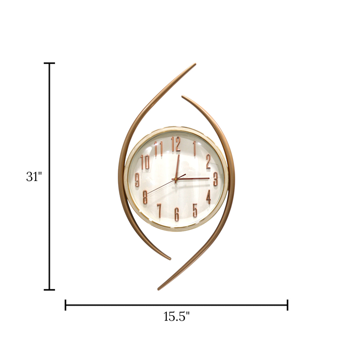 wall clock white china 31"x15.5"