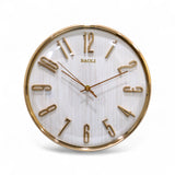 wall clock gold & white 12.3" china