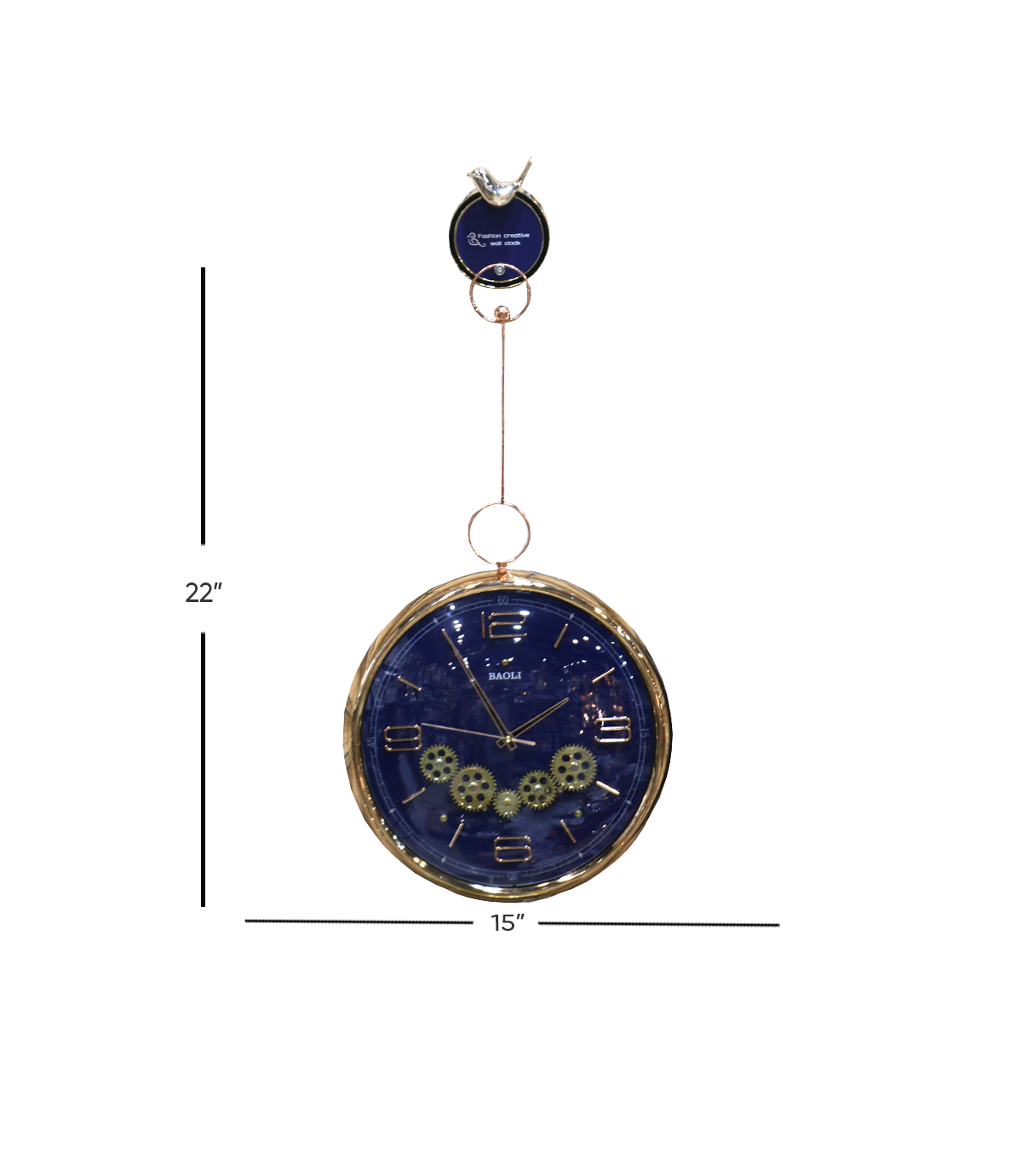 sparrow holder wall clock moving gear 22"x15" china 51134