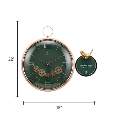 sparrow holder wall clock moving gear 22"x15" china 51134