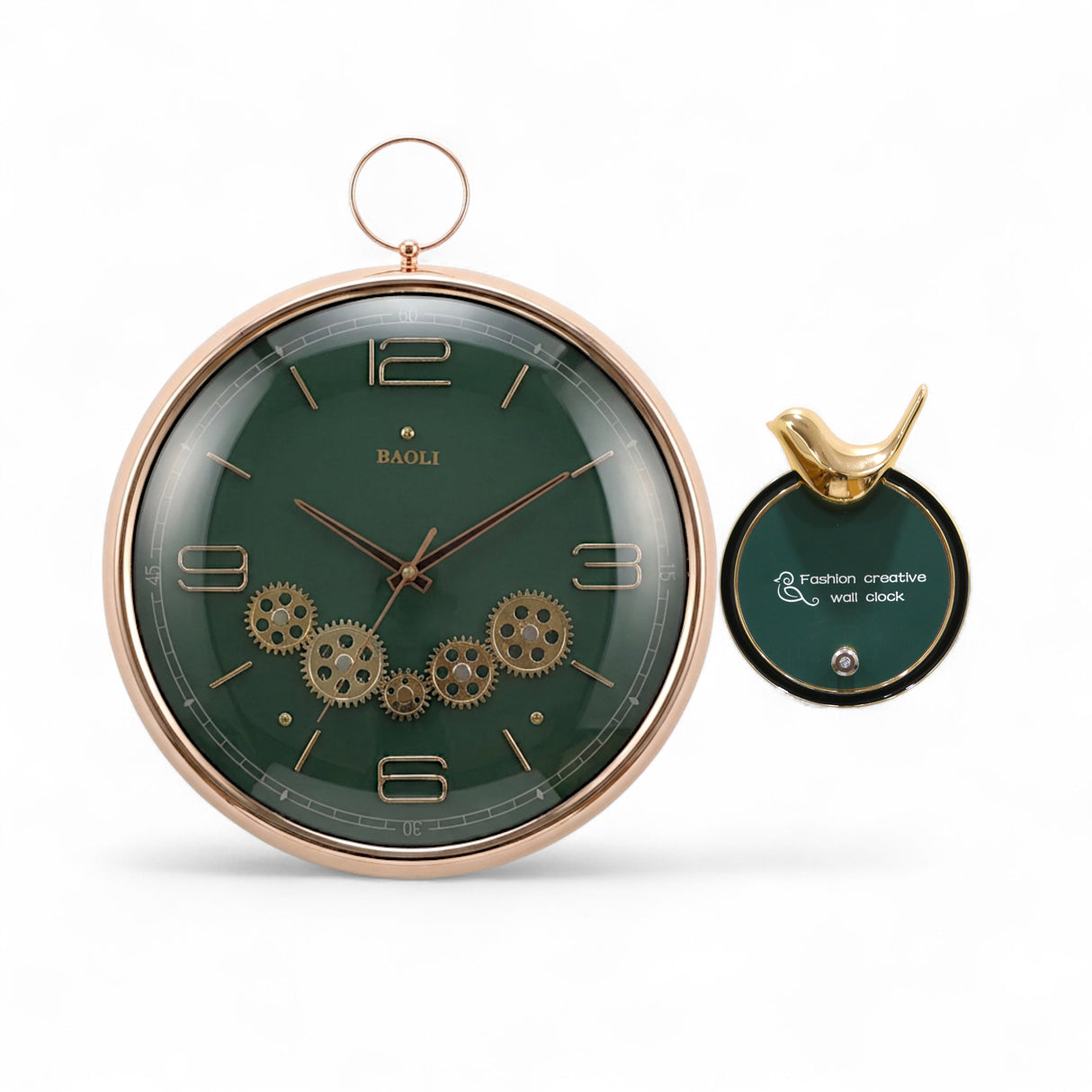 sparrow holder wall clock moving gear 22"x15" china 51134