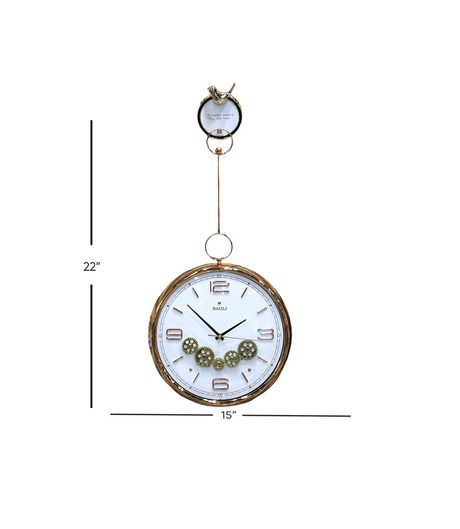 sparrow holder wall clock moving gear 22"x15" china 51134