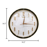 wall clock black & white china 14.5"x14.5"