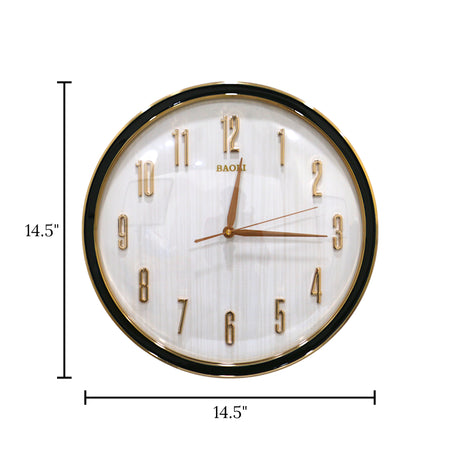 wall clock black & white china 14.5"x14.5"