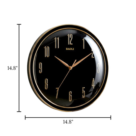 wall clock  black china 14.8"x14.8"