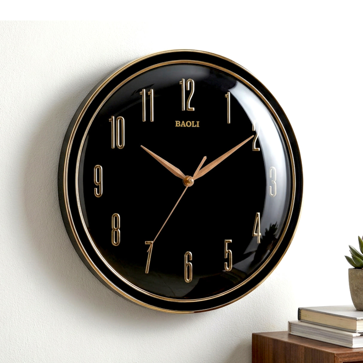 wall clock  black china 14.8"x14.8"