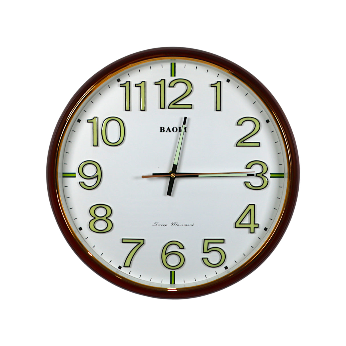 wall clock coffee wood china 15.5"x15.5"