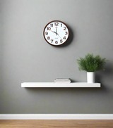 wall clock white & brown china "16x16"