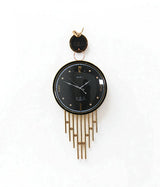 wall clock sparrow black & golden china "30x15"