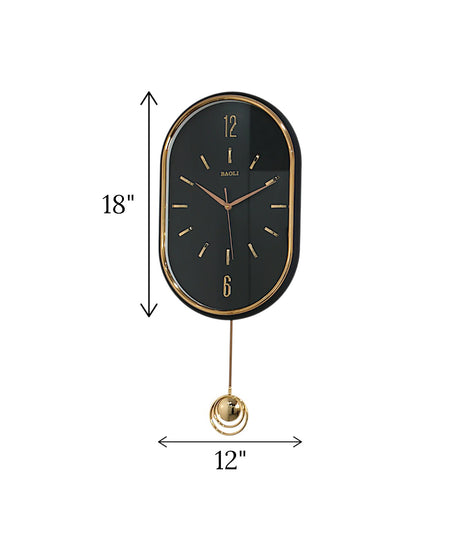 wall clock black with pendulum china