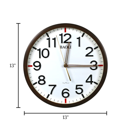 wall clock brown china 13"x13"