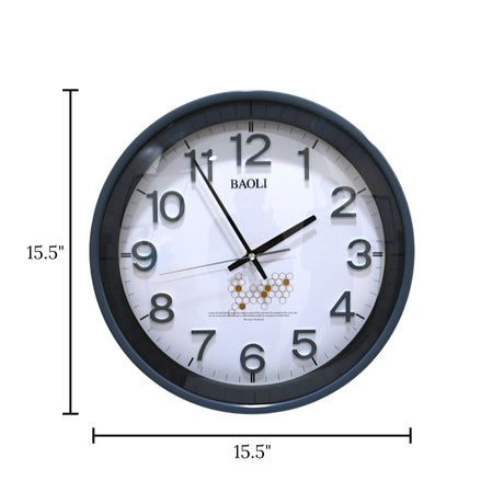 wall clock grey china 15.5"x15.5"